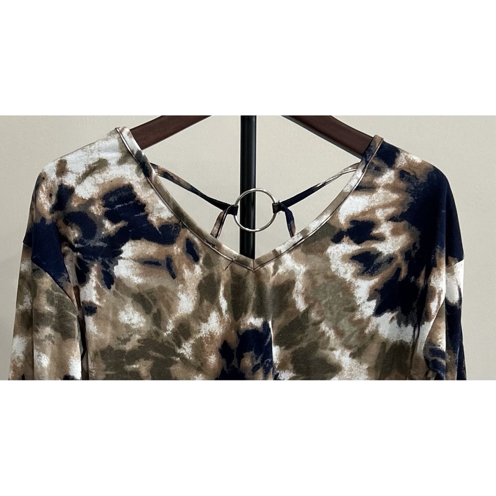 ABSOLUTELY FAMOUS Women's Top Pullover Long Sleeve Small Tie-Dye V-Neck NWT - Picture 5 of 7